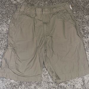 Carhartt‎ Carpenter Shorts Mens 34 Khaki Canvas Cargo  9" Inseam B147 TAN